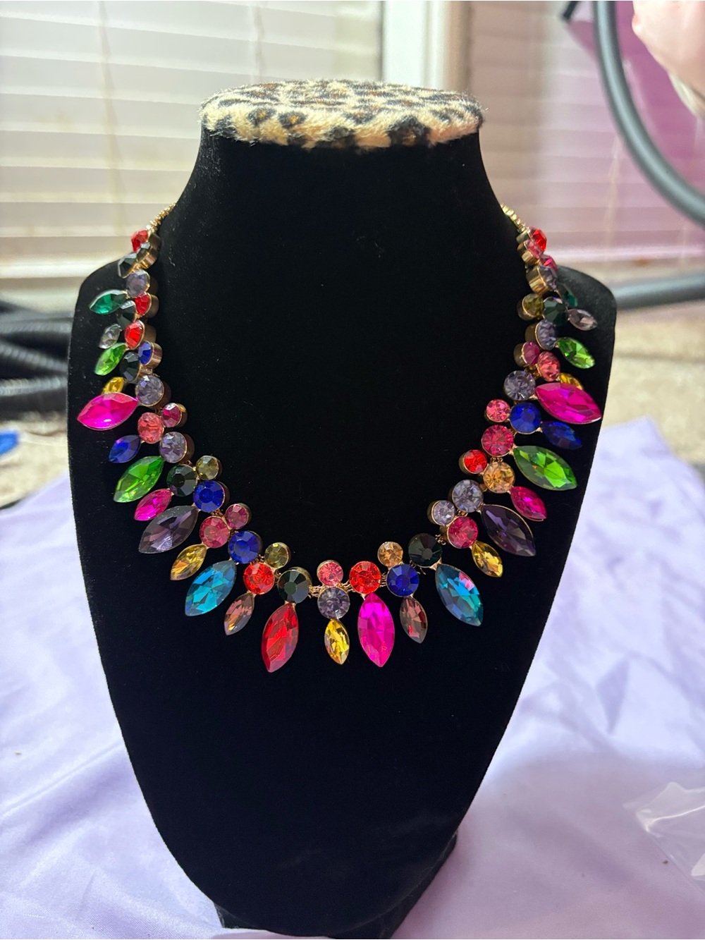 Natasha Couture Multicolor Crystal Bib Necklace
